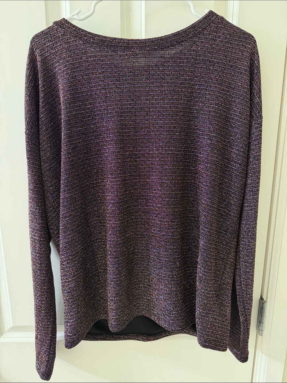 PAIGE Metallic Plum Boatneck Knit Top